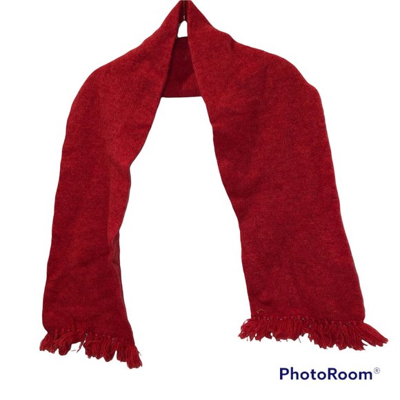 J& D McGeorge SCOTLAND vintage CORAL 100% shetland wool scarf EUC Scottish - Picture 1 of 3